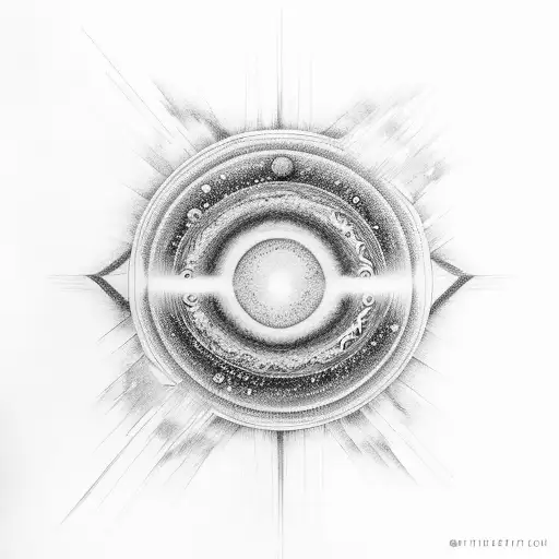 An Abstract Representation Of Infinity Merging With The Beauty Of Saturn