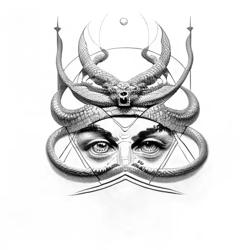 Roman God With Snake Through Eye