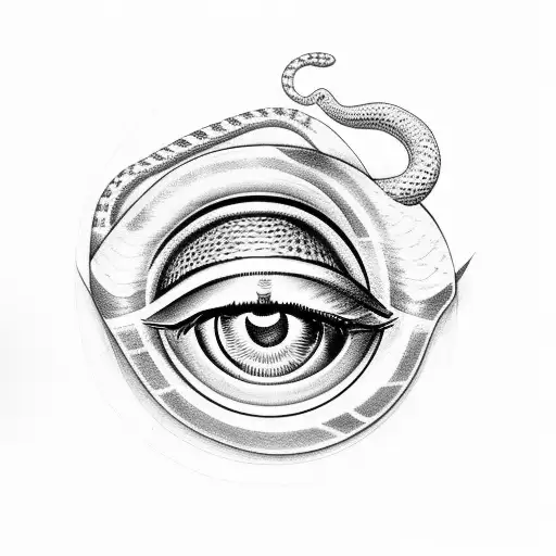 Greek God Face With Snake Through Eye