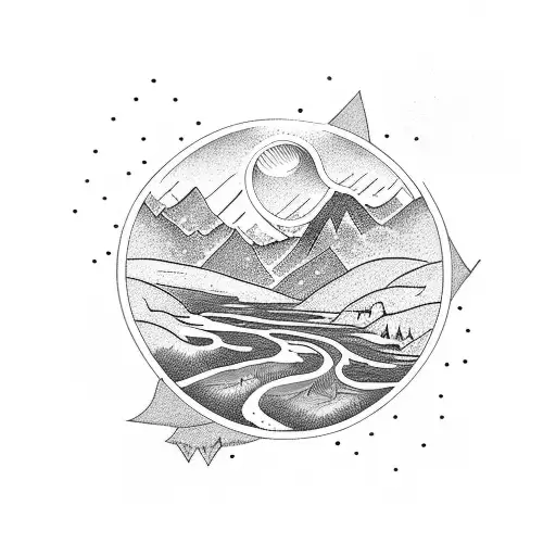 Mountain River Scene