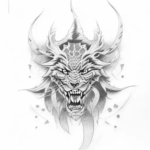 Baki Hanma In A Dynamic Fighting Pose With A Dotwork Background