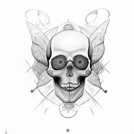 Butterfly Shaped As Skull