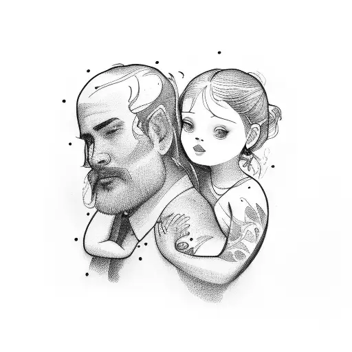 Father Holding Daughter