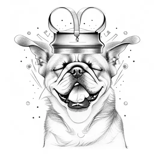 Sleeping Dog Surrounded By Dreamlike Cooking Utensils