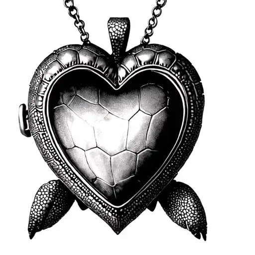 Turtle Shell Heart Shaped Locket