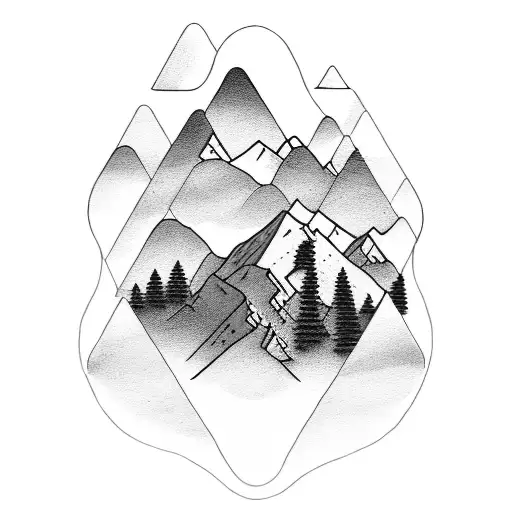 A Serene Mountain Landscape With A Hidden Message In Morse Code