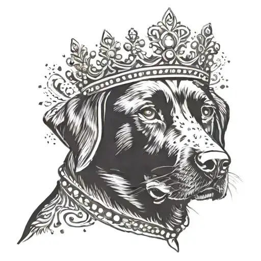 Black Lab With Jeweled Crown