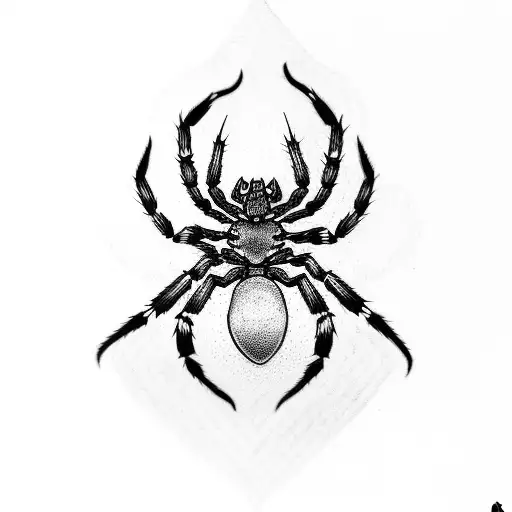 Spider Crawling Around Sword