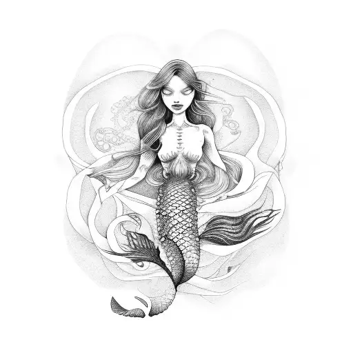 Spine Mermaid In The Sea