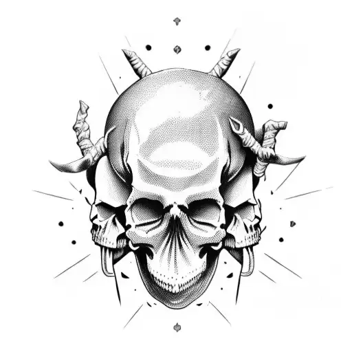 Micelangelos Adam's Creation But With One Skull Hand And Only Until End Of Hand