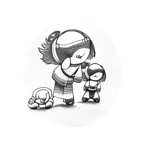 Family Looking At Lost Baby