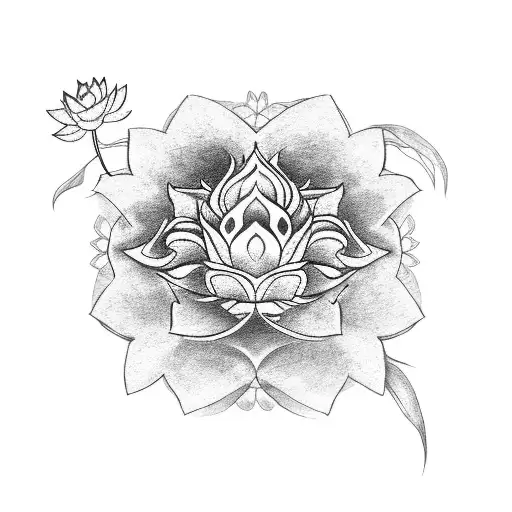 Traditional Japanese Mask With A Lotus Flower