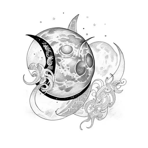 Line Leg Garter Moon