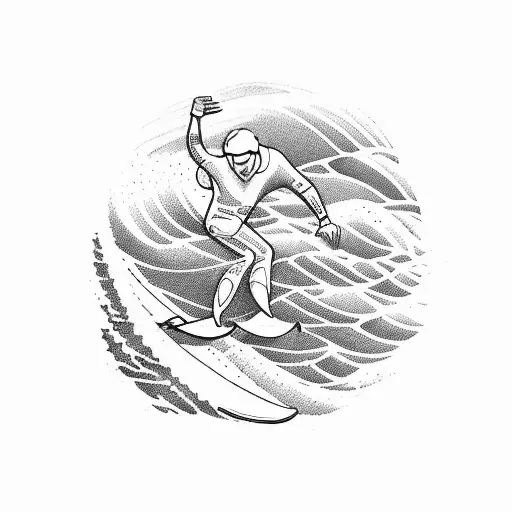 A Surfer Riding A Wave Formed By Gothic Cathedral Arches