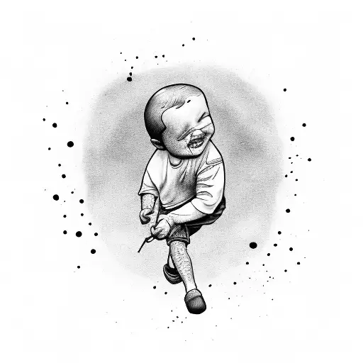 Dad With Kid Throwing Pebble Into Water