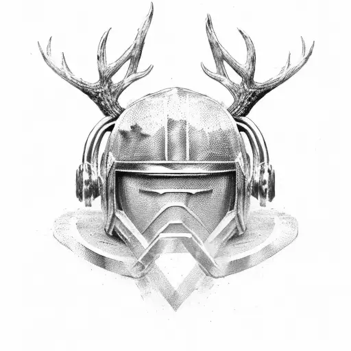 Spartan Helmet With Deer Antlers