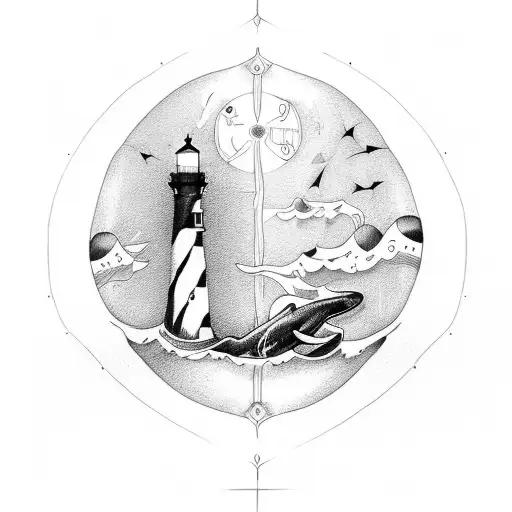 Lighthouse And Orca