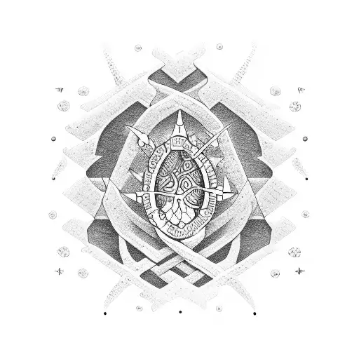 A Dotwork Tattoo Of A Biomedicine Symbol Emerging From A Llanero Landscape