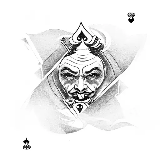 Playing Card Joker With Sword