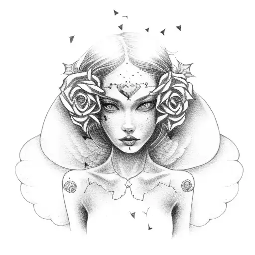 Angel With Gun And Rose