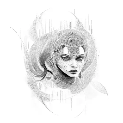 Abstract Representation Of Kaali With Vibrant Colors