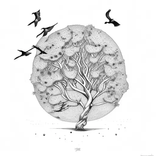 Madrone Tree With Crows