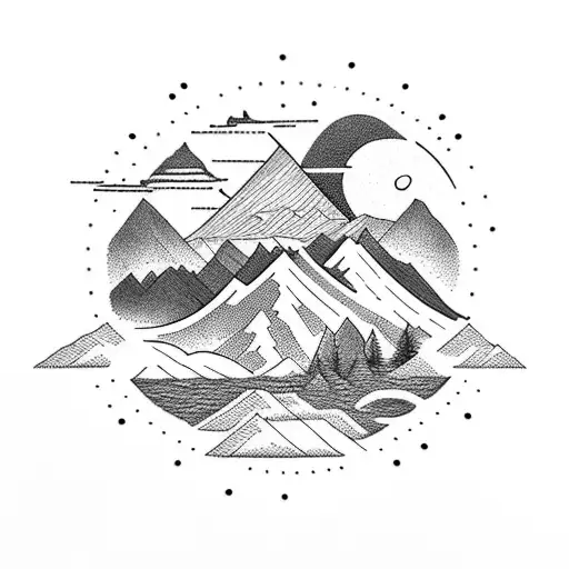 Mountain Scene With Sunshine