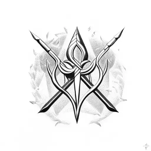 Barbados Trident With Pretty Design Around It