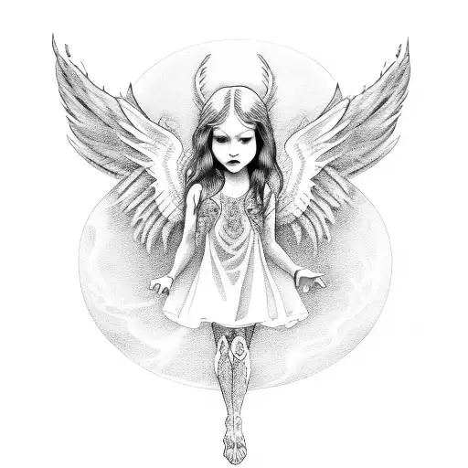 Angel Black And Grey