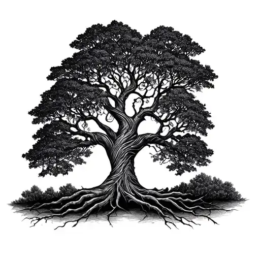 Tree Of Life With Roots Full Sleeve