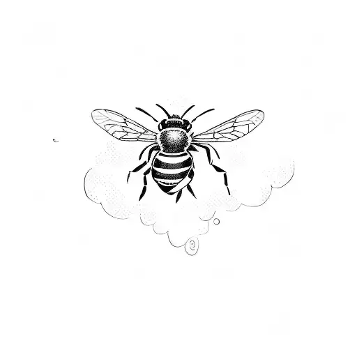 A Bee With Twho Olive Branch