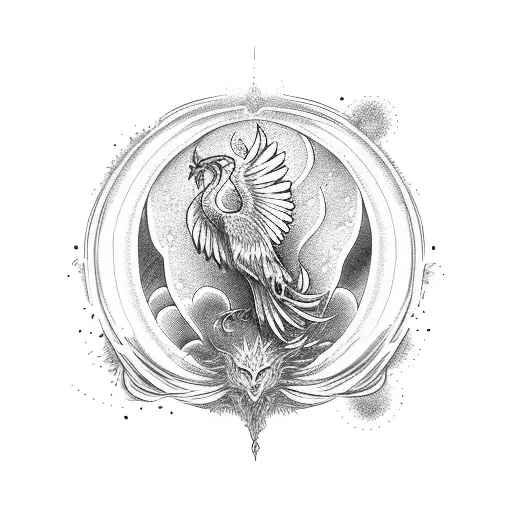 Phoenix Rising With Moon