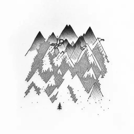 Mountain Trees And River Left Hand Sleeve Tatoo Full