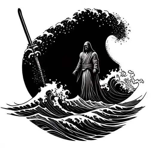 Jedi In Top Of The Ocean Waves