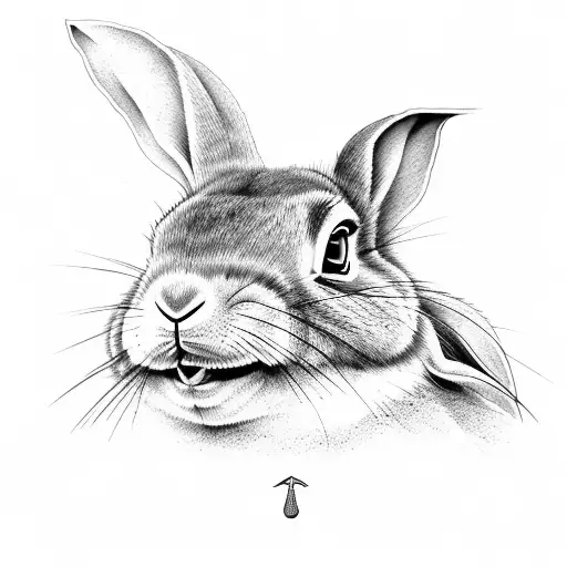 Teacher Rabbit Giving A Lecture On A Beach With A Blackboard