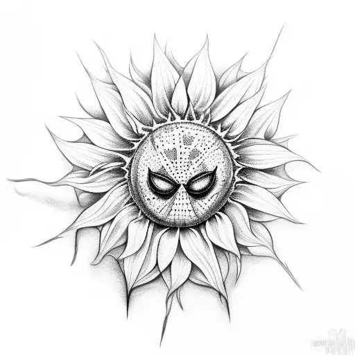 Spider With Sunflower