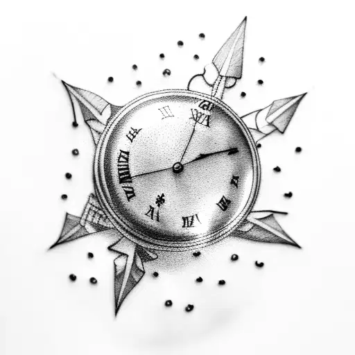 A Pocketwatch Hanging From A Palm Tree Branch