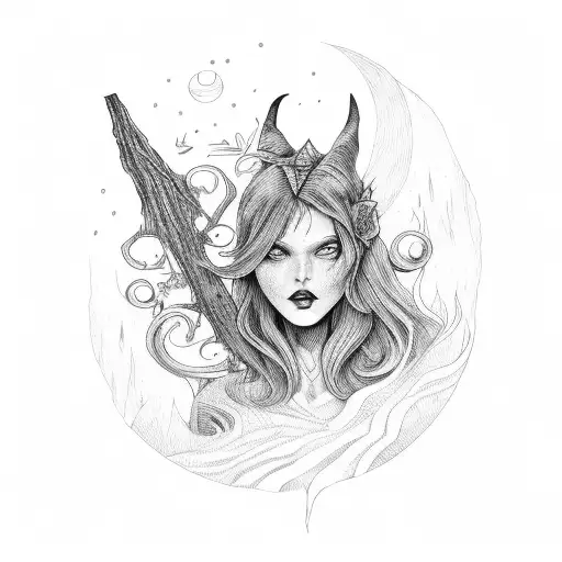 Witch On The Background Of The Forest