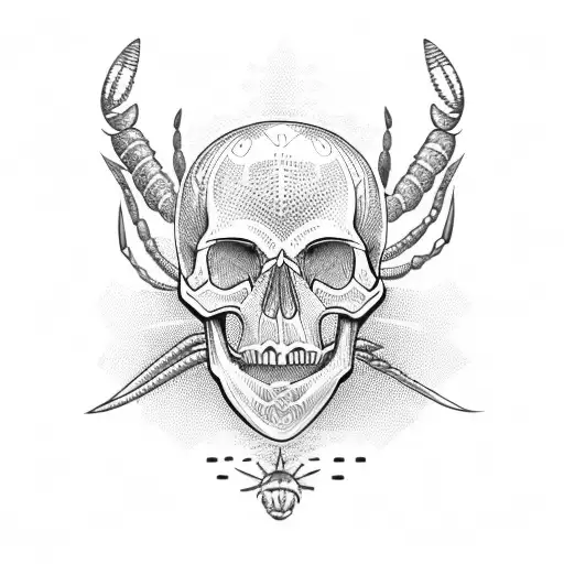 Skull With A Lobster