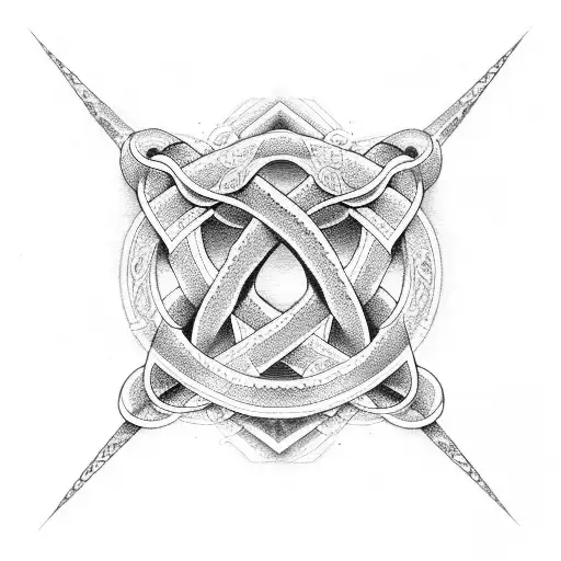 Cross Shaped Infinity Symbol With Snake