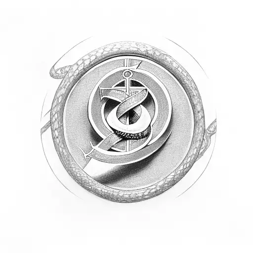 Christian Cross Shaped Infinity Symbol With Snake