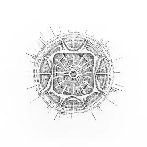 Action And Reaction Written On Different Parts Of A Circular Figure
