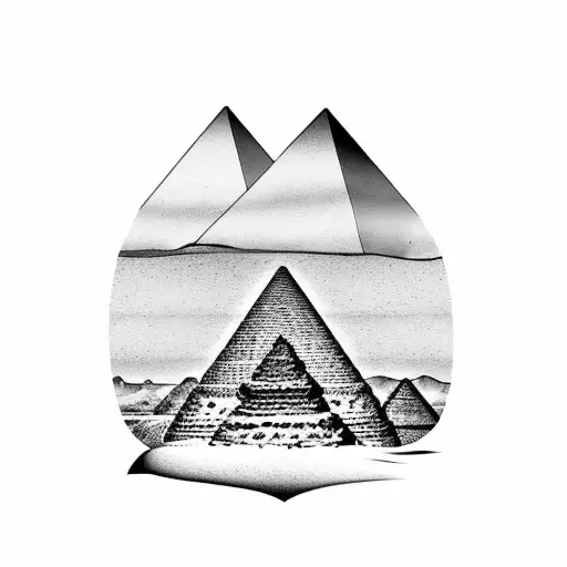 Broken Egyptian Statue With Desert In The Background