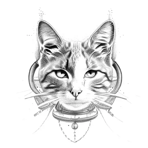 White And Grey Cat Curled Up