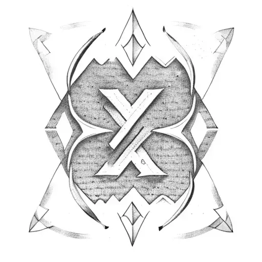 A Dotwork Arrow With The Number 23 Incorporated Into Its Design