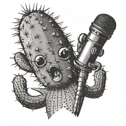 Cactus Holding A Microphone Over Its Head