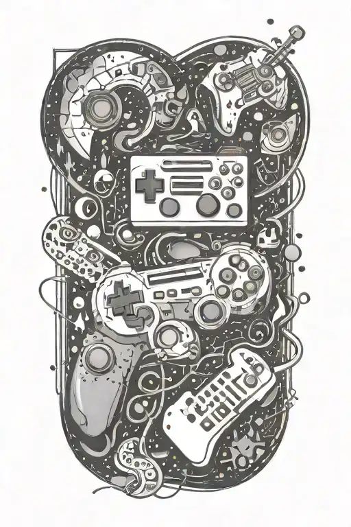 Incorporate Symbols Of Different Video Game Genres Into A Music-themed