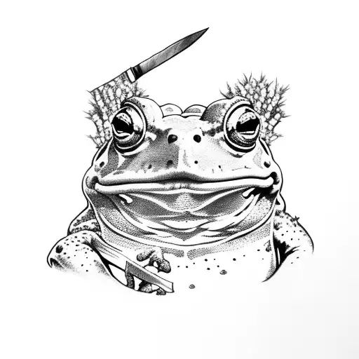 A Toad Wielding A Knife In A Forest Setting