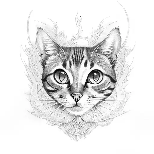 Tattoo Es Cat With Dragon