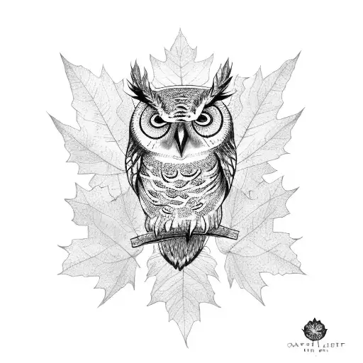 Maple Leaves And An Owl Sleeve
